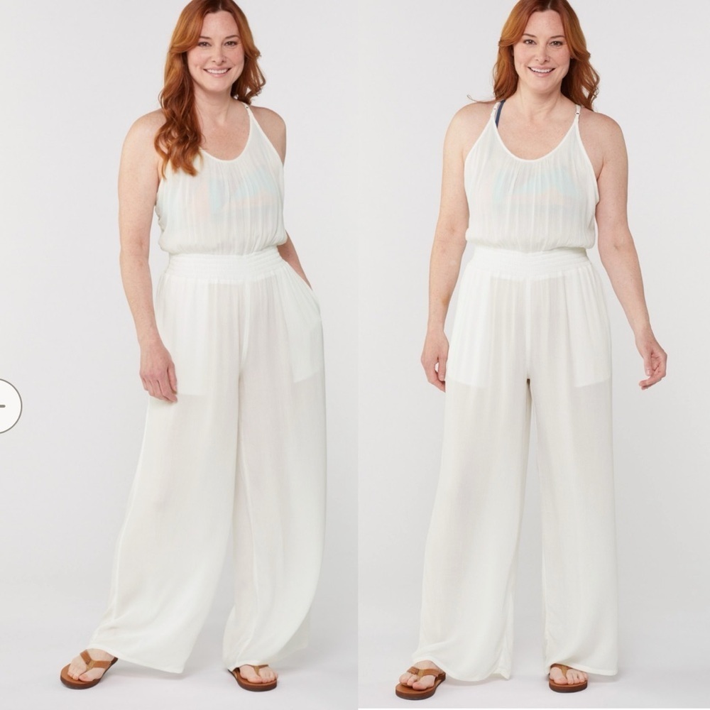 🌻NEW w.tags prAna XS White Fernie Wide Leg Jumpsuit | $99 Retail